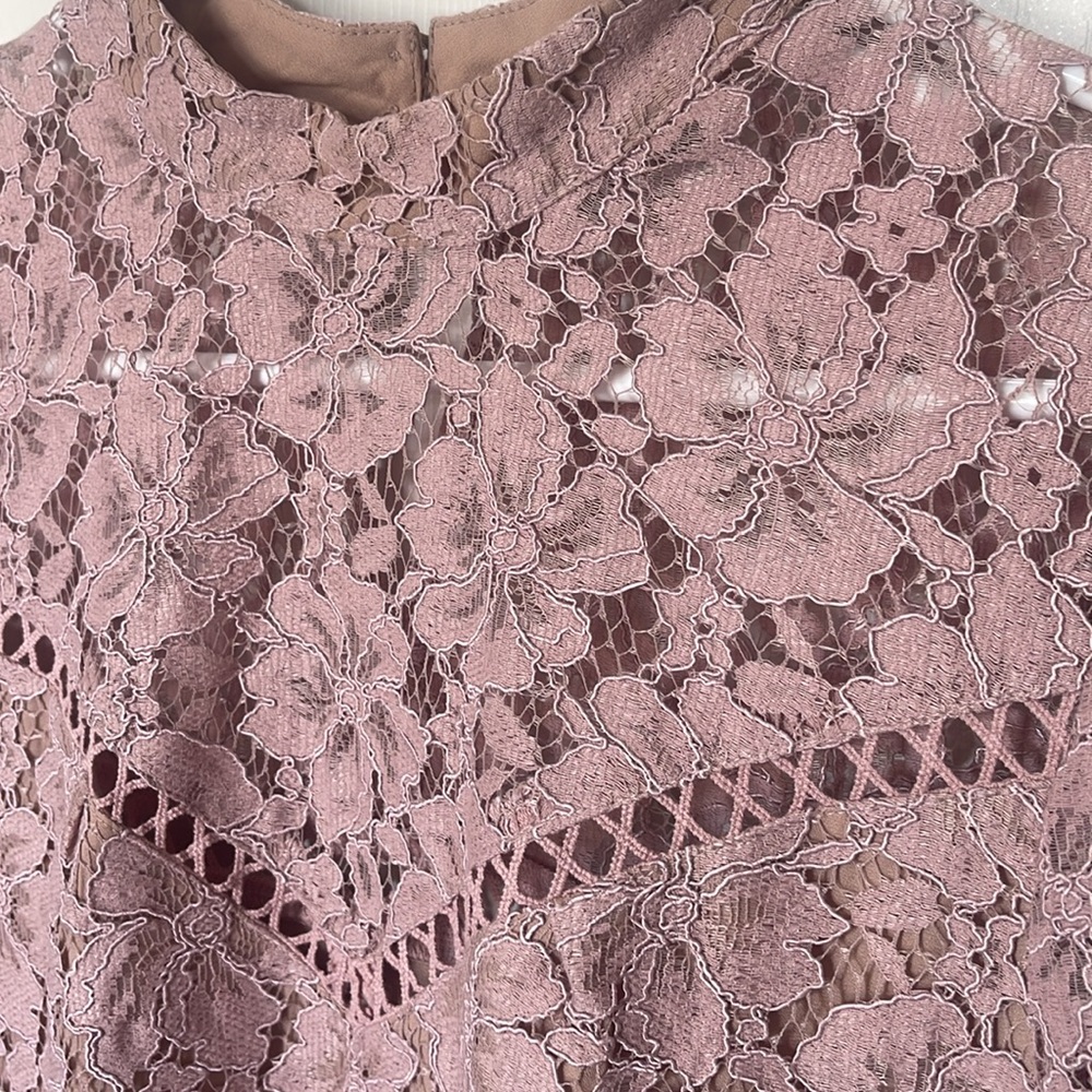 Wayf Elegant Lace Top in Blush Pink Nude - Picture 8 of 12